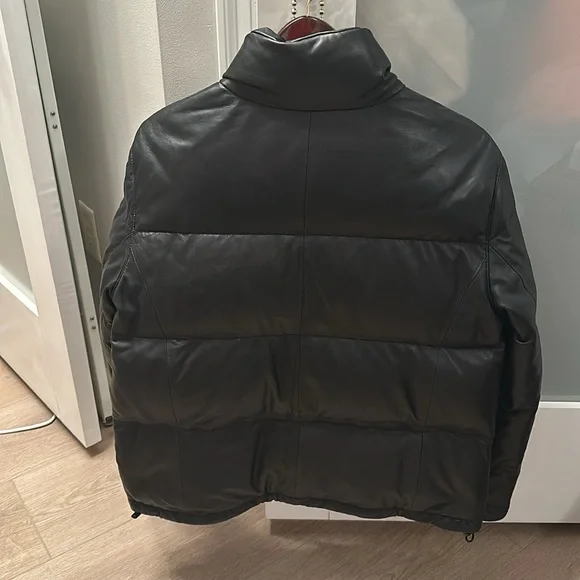 Gap 100% leather puffer jacket - Picture 4 of 4